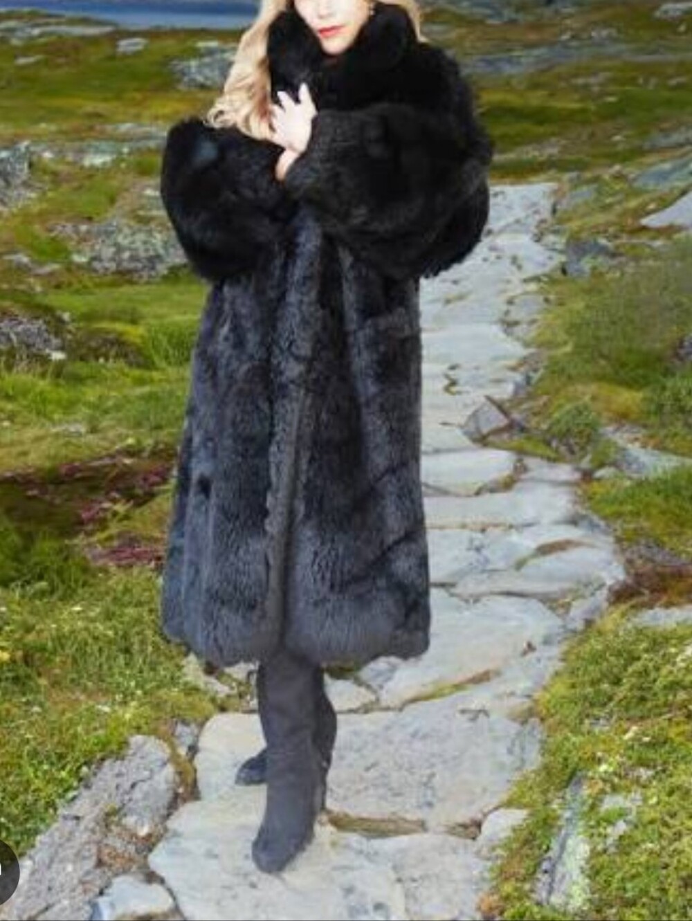 Zara Black Faux Fur Coat